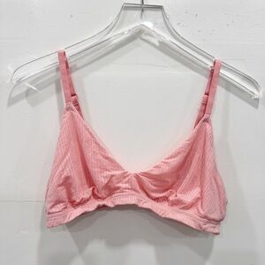 Aerie Light Pink Stripe Bikini Style Bralette Top Soft Modal